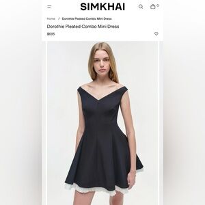 New SIMKHAI Chic Off-Shoulder Black Mini Dress